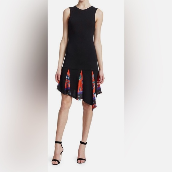 10 Crosby Derek Lam Dresses & Skirts - Derek Lam 10 Crosby Black Asymmetrical Floral Sleeveless Dress Size 00